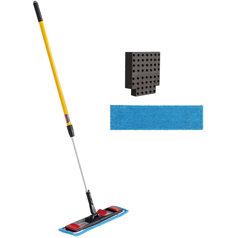 Rubbermaid Commercial Adaptable Flat Mop Kit, 9" x 42", Black, RCP2132426