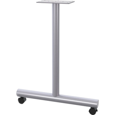 Lorell Tabletop Wheeled T-Leg Base, Gray, 2 / Set, LLR60610