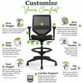The HON Company HON Solve Sitting Stool, Ink, HONSVSR1ACLC10T