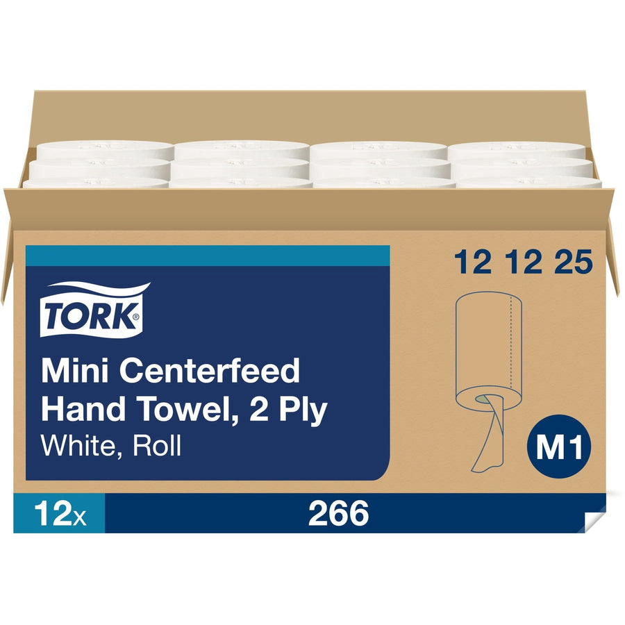 TORK Basic Mini Centerfeed Paper Towel White M1, Fiber, 2 29/32", Perforated, 1 Carton, TRK121225