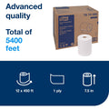 Essity Hygiene and Health AB TORK Advanced Hand Towel Roll, White, 12 Roll, TRK7674550