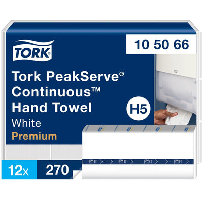 Essity Hygiene and Health AB TORK PeakServe Continuous Paper Hand Towels White H5, 12 Bundle, TRK105066