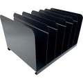 Huron 6-slot Vertical Book Rack, Black, HURHASZ0164