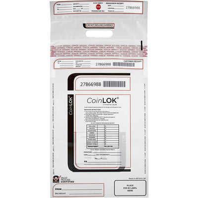 ControlTek CoinLOK Plastic Coin Bags, Clear, 50 / Pack, CNK585407