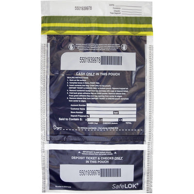 ControlTek SafeLOK VT Tamper-Evident Deposit Bags, Clear, 100 / Pack, CNK585092