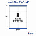 Avery Printable Shipping Labels, 2.5" x 4", 200 Labels (5815), White, 200 / Pack, AVE5815