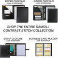 Samsill Contrast Stitch Leather Ring Binder, Black, 8 1/2" Width x 11" Length, SAM15710