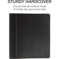 Samsill Contrast Stitch Leather Ring Binder, Black, 8 1/2" Width x 11" Length, SAM15710