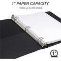 Samsill Contrast Stitch Leather Ring Binder, Black, 8 1/2" Width x 11" Length, SAM15710
