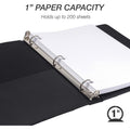 Samsill Contrast Stitch Leather Ring Binder, Black, 8 1/2" Width x 11" Length, SAM15710