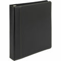 Samsill Contrast Stitch Leather Ring Binder, Black, 8 1/2" Width x 11" Length, SAM15710