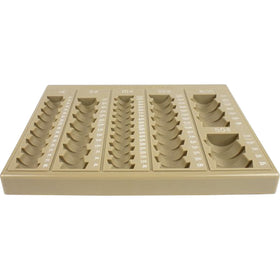 ControlTek 6-Denomination Self Counting Loose Coin Tray, Tan, CNK500025