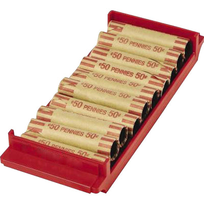 ControlTek Coin Trays for Pennies - Stackable, Red, 2 / Pack, CNK560560