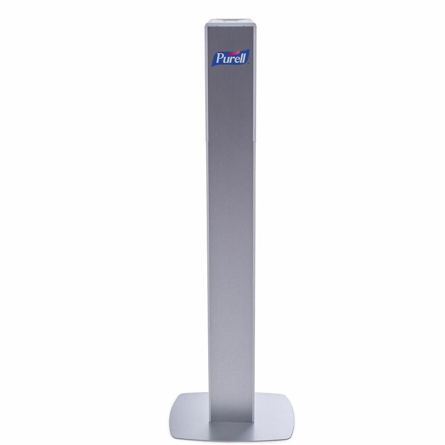 PURELL® Messenger ES8 Silver Panel Floor Stand with Dispenser, Dirt Resistant, 1 Carton, GOJ7308DSSLV