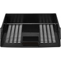 Deflecto AntiMicrobial Industrial Front-Load Tray, Black, DEF63905
