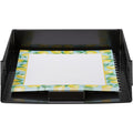 Deflecto AntiMicrobial Industrial Front-Load Tray, Black, DEF63905