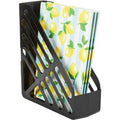 Deflecto AntiMicrobial Jumbo Magazine File, Black, DEF63907