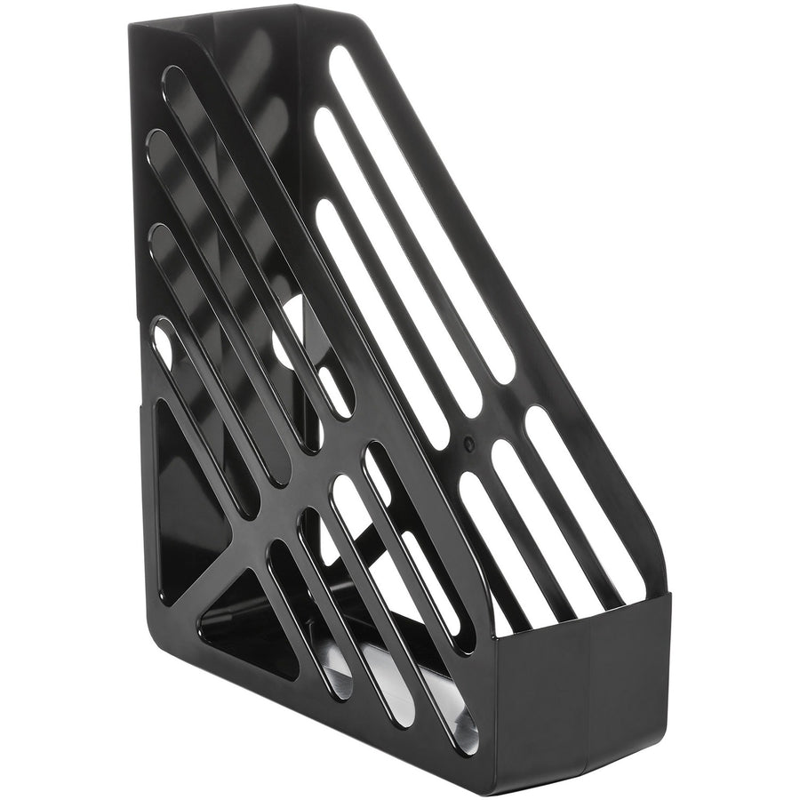 Deflecto AntiMicrobial Jumbo Magazine File, 3.9" x 12", Black, Polystyrene, DEF63907