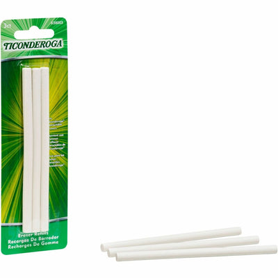 Dixon Ticonderoga Company Ticonderoga Retractable Eraser Refills, White, 3 / Pack, DIXX38003