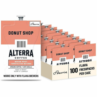 Lavazza North America Flavia Freshpack Alterra Donut Shop Coffee Freshpacks, 100 / Carton, LAV48019