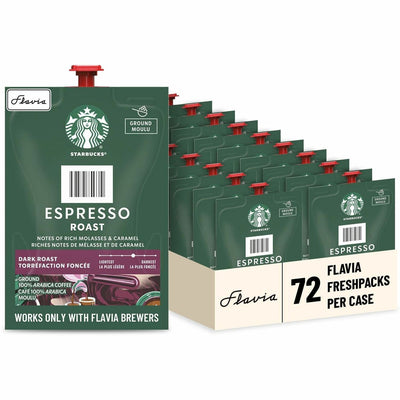 Lavazza Flavia Freshpack Starbucks Espresso Roast Freshpack, 72 / Carton, LAV48041