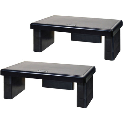 Data Accessories Stax MP-107 Monitor Riser Stand, Black, 2 / Pack, DTA02160
