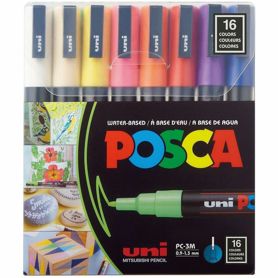 uniball™ Posca PC-3M Paint Markers, Click-seal Cap, 16 / Pack, UBCPC3M16C