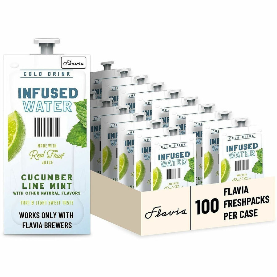 Flavia Cucumber Lime Mint Infused Water, 100 / Carton, LAV48051