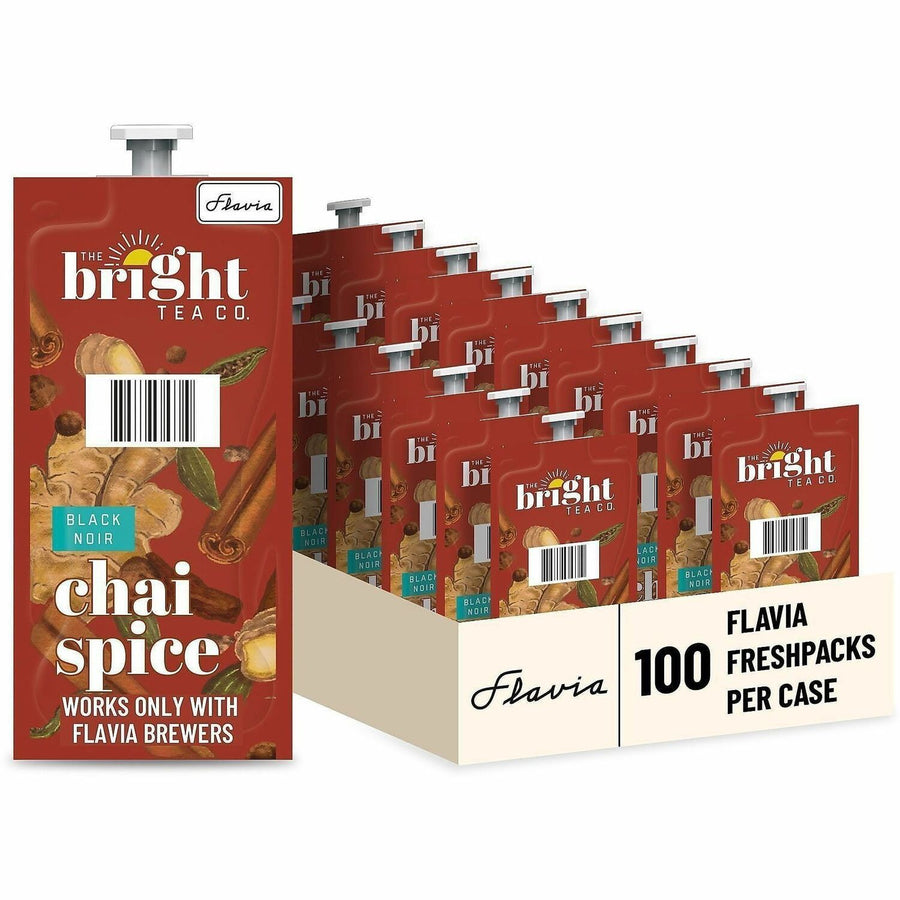 Flavia Bright Tea Co. Chai Spice Tea, 100 / Carton, LAV48021