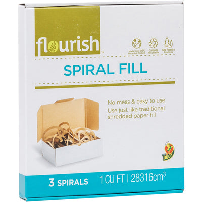 Shurtech Duck Brand Flourish Spiral Cushion Fill, Brown, 6 / Pack, DUC287430