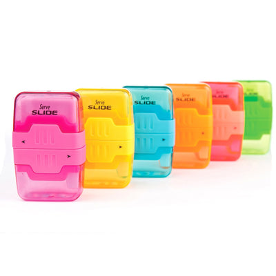 So-Mine Serve Slide Eraser & Sharpener, Multicolor, SRVSLIDE9KTKR