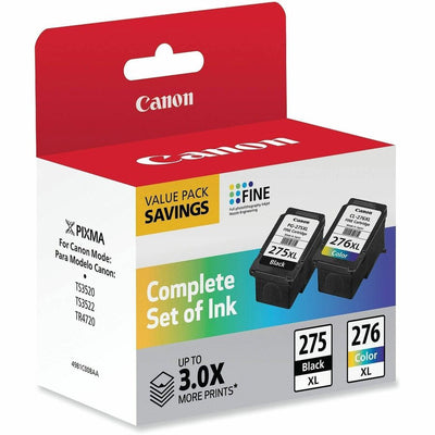 Canon PG-275XL/CL-276XL Original High Yield Inkjet Ink Cartridge - Value Pack - Return Program - Black, Tri-color - 2 Each, CNM4981C008