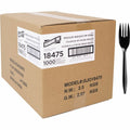Genuine Joe Medium-weight Individually Wrapped Forks, Black, 1000 / Carton, GJO18475