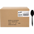 Genuine Joe Medium-weight Individually Wrapped Teaspoons, Black, 1000 / Carton, GJO18478