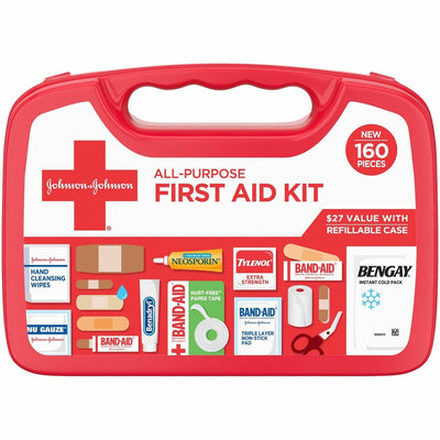 Johnson & Johnson Consumer . Johnson & Johnson All Purpose First Aid Kit, White, JOJ202045