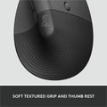 Logitech Lift Ergo Mouse, Graphite, LOG910006491