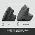 Logitech Lift Ergo Mouse, Graphite, LOG910006491