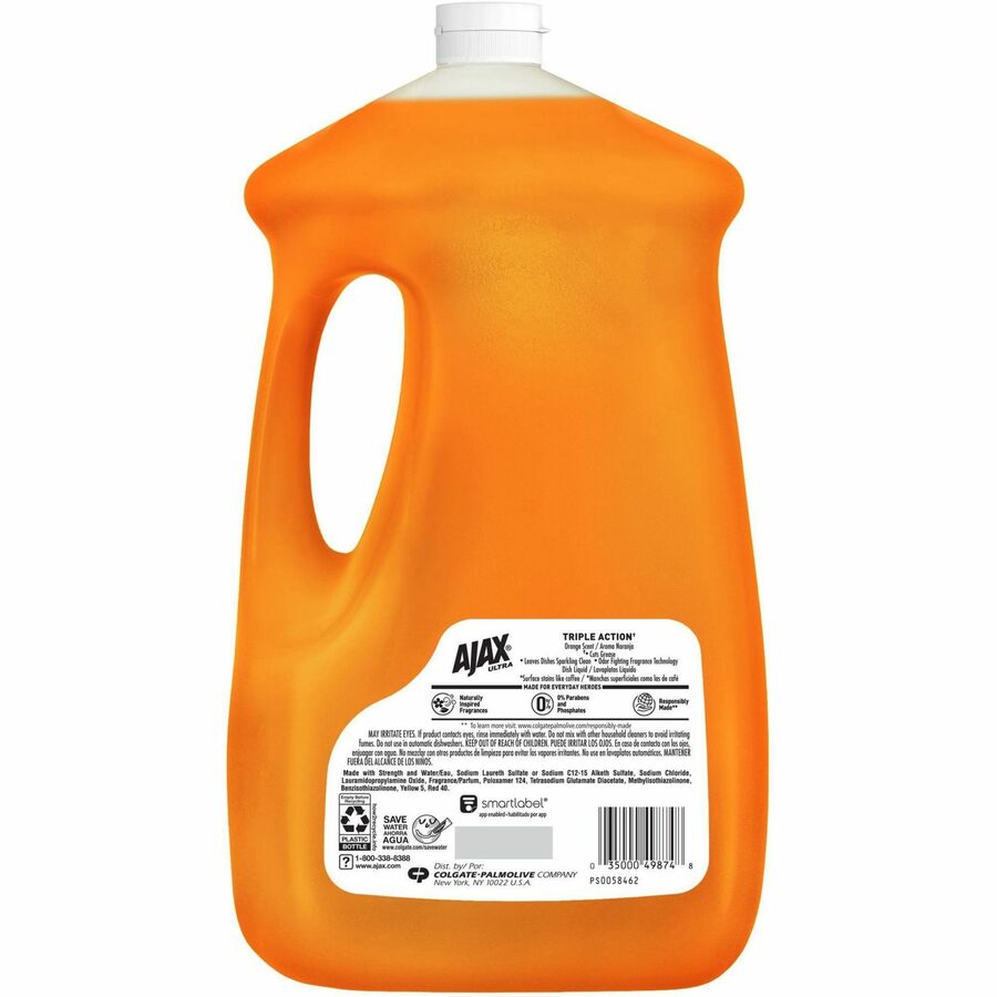AJAX Triple Action Dish Soap, Orange, Kosher-free, 4 / Carton, CPC149874CT