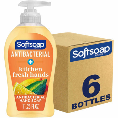 Colgate-Palmolive Softsoap Antibacterial Hand Soap Pump, Yellow, 6 / Carton, CPCUS04206ACT