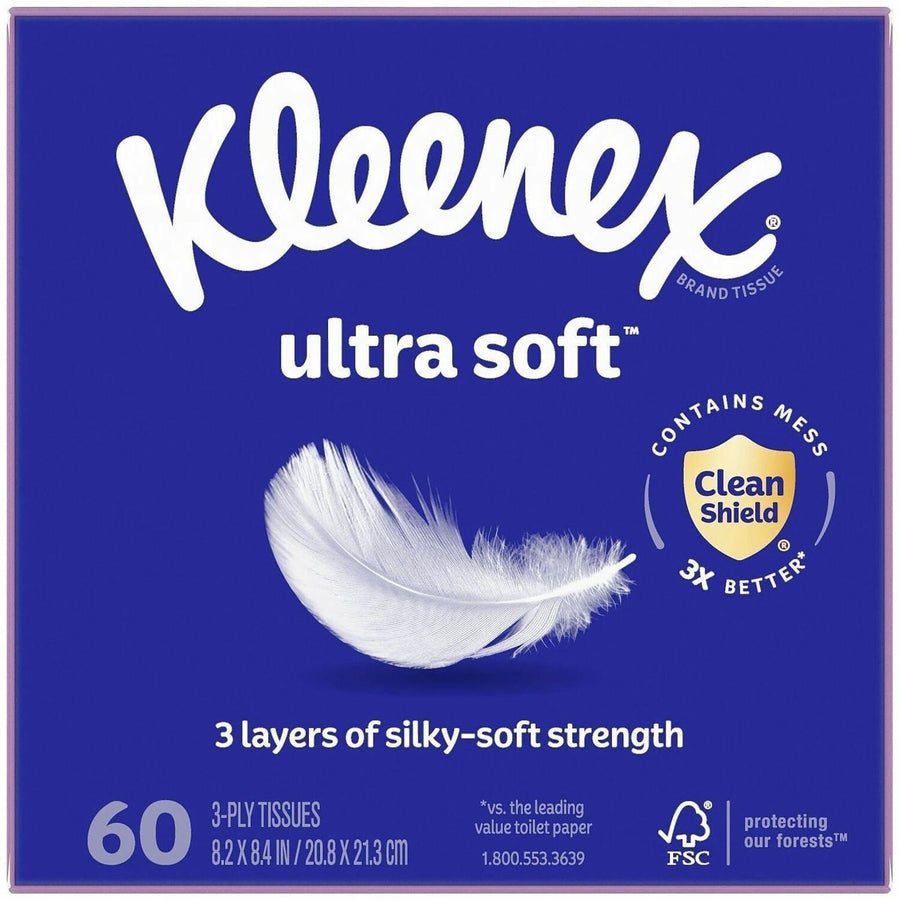 Kleenex Ultra Soft Tissues, White, Fragrance-free, KCC54277