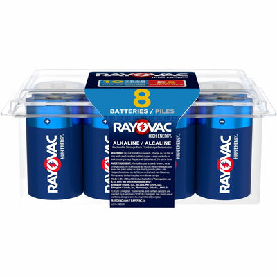 Energizer Holdings Rayovac High-Energy Alkaline D Batteries, 8 / Pack, RAY8138PP