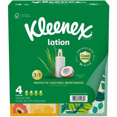 Kimberly-Clark Kleenex Soothing Lotion Tissues, White, 8 / Carton, KCC54289CT