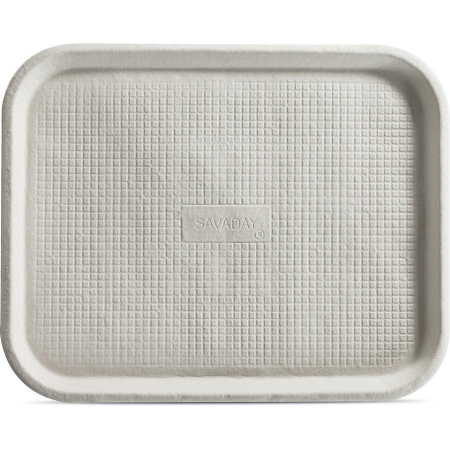Savaday® 1" Deep Molded Fiber Trays, White, 1 Carton, HUH20804