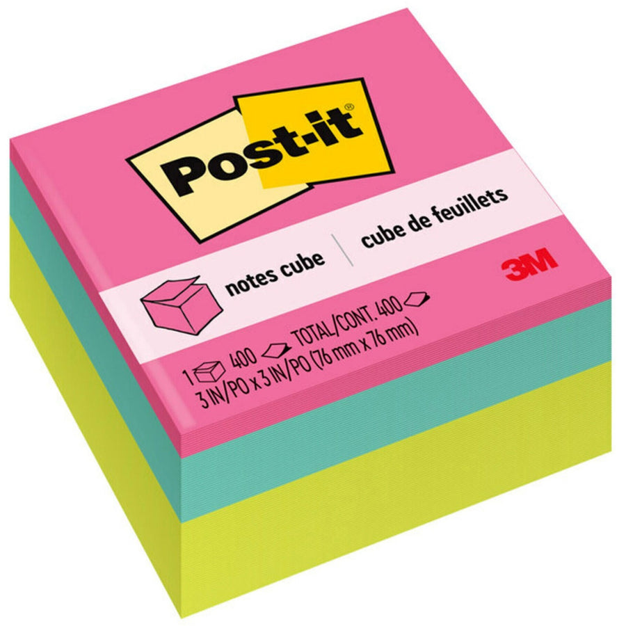Post-it® Super Sticky Notes Cubes, Acid Lime, Adhesive, 1 / Pack, MMM2027BRT