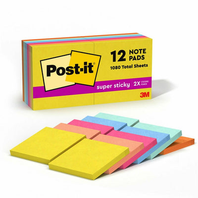 3M Post-it Super Sticky Note Pads - Summer Joy Color Collection, Fresh Mint, 1 Pack, MMM65412SSJOY