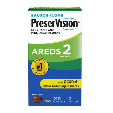 PreserVision AREDS 2 Eye Vitamins (210 ct) | Advanced Macular Support Formula Bausch & Lomb