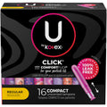 Kimberly-Clark U by Kotex Click Tampon Regular, White, 16 / Box, KCC53445