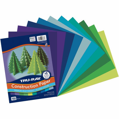 Dixon Ticonderoga Tru-Ray Construction Paper, Blue, 150 / Pack, PACP6687