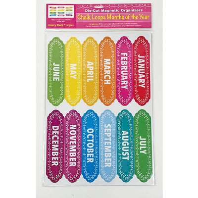 Ashley Productions Magnetic Chalkboard Calendar Months, Multicolor, ASH19022