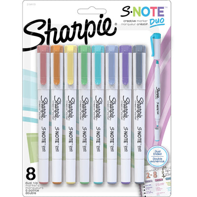Newell Sharpie S-Note Duo Dual-Tip Markers, 8 / Pack, SAN2154173